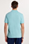 Men's Slim Fit Slim Fit 100% Cotton Blue Polo Neck T-Shirt - 5