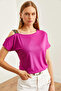 Women's Plum Single Shoulder Ethnic Embellished Blouse Blz-19000194 - 2