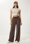 Women's Brown Wide Leg Modal Sweatpants Ub00361