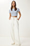 Women's Ecru Wide Leg Modal Sweatpants Ub00361 - 3