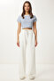 Women's Ecru Wide Leg Modal Sweatpants Ub00361