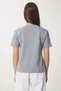 Women's Gray Beaded Flower Detailed Knitted T-Shirt Jh00051 - 5