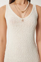 Women's Cream Strappy Summer Knitwear Dress Yy00235 - 4