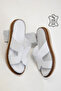 White Genuine Leather Women's Slippers 20531 - 2