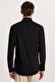 Modern Slim Fit Long Sleeve Cotton Easy-Iron Men's Black Shirt - 5