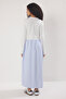 Blue Striped Woven Fabric Skirted Single Jersey Knitted Dress Tctss25Eb00146 - 4