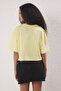 Sarı Relaxed/Rahat Kalıp %100 Kalın Pamuklu Crop Örme T-Shirt TWOSS23TS00038 - 4