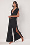 Black Woven Slit Beach Blouse-Pants Set Tbess25Au00064 - 2
