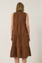 Women's Bitter Brown Shirt Collar Buttoned Muslin Loose Muslin Dress 70320 60283221 - 6