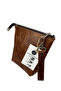 Genuine Leather Tan Makeup and Handbag – Domestic Production Zippered Women's Bag
