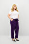Women's Plus Size Rose Belt Detailed High Waist Pants 6327-25 - 5