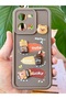 Vivo Y35/Y22S Case Designed Patterned Camera Protected Teddy Bear Coffee Color Soft Silicone Cover - 2