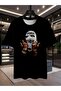 Unisex Baskı Detaylı Oversize Basit T-shirt - 3