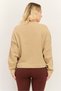 Women Sportswear Fit Long Sleeves Outdoor Sweatshirt, Beige - 4