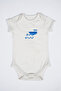 100% Cotton Rabbit Printed 2-Piece Baby Girl Bodysuit - Mustard - White - 3