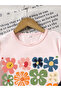 Children's Floral Printed Bottom-Top Set Cotton Shorts T-Shirt Set - 3