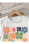 Children's Floral Printed Bottom-Top Set Cotton Shorts T-Shirt Set - 3