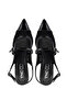 Women's Leather & Textile Black High Heels - 5