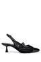 Women's Leather & Textile Black High Heels