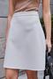 High Waist Light Lycra Fabric Knee Length Bell Skirt-Light Gray - 5