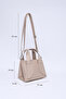 Mink SHK60 Faux Leather Single Compartment Double Handle Hand and Cross Shoulder Bag L:14 W:21 W:8 cm - 2