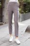 Women's Modal Silky Lycra Fabric High Waist Front Stitched Pocketed Skinny Leg Trousers-Anthracite - 6
