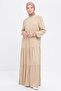 Ruffle Collar Detailed Gathered Dress S60166A0