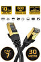 30 Meters Cat 7 Ethernet Cable 10 Gigabit/S 600 Mhz Premium Metal Armored Rj45 Connector