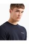Men's Short Sleeve Ax Lettering Pattern Cotton Crew Neck Navy Blue T-Shirt 8Nzt91 Z8H4Z-1510 - 3