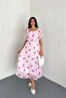 Women Madonna Collar Print Chiffon Dress Nbk017