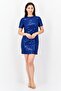 Women Sequin Mini Dress, Blue - 4