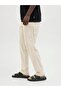 12274977   Elastic Waist Relaxed Fit Pure Linen Men's Trousers Beige - 3