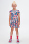 Neon Garden Patterned Girl's Short Sleeve Dress