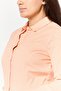 Women Spread Collar Brand Logo Shirt, Orange - 4