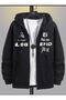 Black Hooded Unisex LEGEND Zipper Cardigan - 2