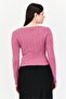 Women V-Neck Knitted Sweater, Purple - 3