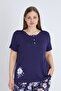 Women's Plus Size Viscose Fabric Short Sleeve Capri Suit 14673 - 5