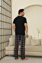 PLAID JERSEY MEN'S SHORT SLEEVE PAJAMA SET - 3