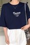 Women's Navy Blue Thousand Printed Oversize T-Shirt - 5