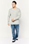 Men Henley Neck Long Sleeve Heather T-Shirts, Light Grey - 2