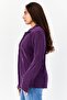 Women Pointed Collar Long Sleeve Textured Shirt, Purple - 2