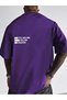 Unisex Purple Oversiz Still Follow Freedom Printed Knitted T-shirt