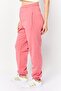 Women Oversized Solid Fleece Sweatpants, Rose Pink - 2