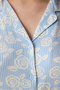 طقم بيجامة باللون الأزرق الفاتح من Roses Shirt Pants - 4
