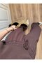 Brown Modal Oversize Crew Neck Short Sleeve Tracksuit Set - 7006 - 8