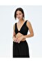 Black Women's Gathered Front Waist Strap Sports Yoga Bustier - 3