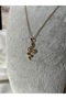 Snake Figured Zircon Stone Gold Steel Necklace
