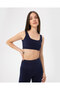 Navy Blue Organic Cotton Low Back Bra Backless Yoga Sports Bra - 3