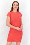 Women Sportswear Fit Graphic Short Sleeve Mini Dress, Cayenne