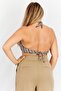 Women Halter Neck Sleeveless Checkered Bralette Tops, Grey - 4